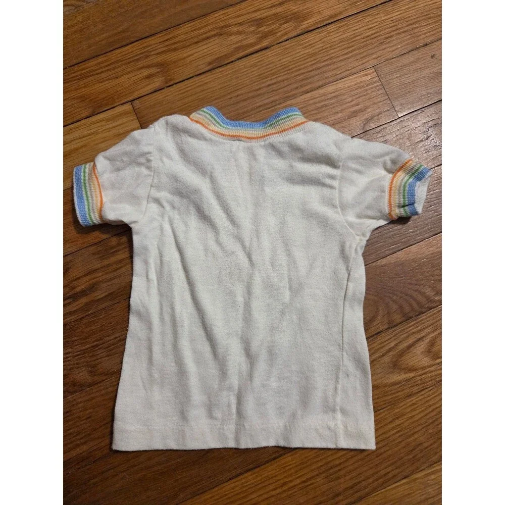 Vintage carter's rainbow striped ringer tshirt size 12 months